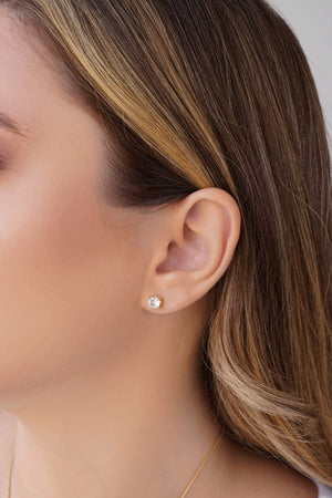 Conjunto Ponto de Luz Cristal 5 mm Banhado a Ouro 18K