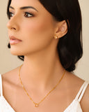 Conjunto Retangular Morganita  Banhado a Ouro 18K