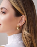 Brinco Meia Argola Bolas Lisas 2.5 cm Banhado a Ouro 18K