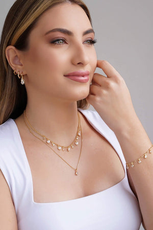 Brinco Argola Click Flor 1.4 cm Banhado a Ouro 18K