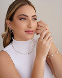 Aro Pérolas Ródio Branco