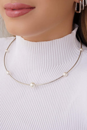 Aro Pérolas Ródio Branco