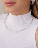 Aro Pérolas Ródio Branco