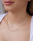 Gargantilha Pérolas Ovais Banhado a Ouro 18K - 40 cm