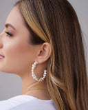 Brinco Argola Pérolas Barrocas 4.6 cm Banhado a Ouro 18K