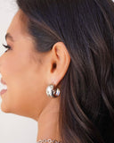 Brinco Argola Abaulada Lisa 2.3 cm Ródio Branco