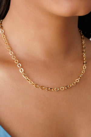 Gargantilha Elos Ovais 5 mm Banhado a Ouro 18K - 40 cm