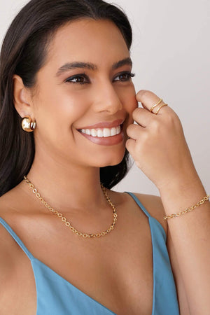 Pulseira Elos Ovais 5 mm Banhado a Ouro 18K