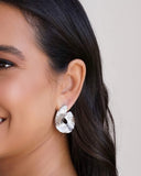 Brinco Caracol Detalhado 3.6 cm Ródio Branco