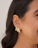 Trio Argolas Gotas Lisas Banhado a Ouro 18K