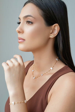 Ear Cuff Redondo Detalhes 1.3 cm Banhado a Ouro 18K