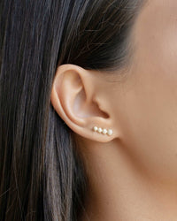Ear Cuff Redondo Detalhes 1.3 cm Banhado a Ouro 18K