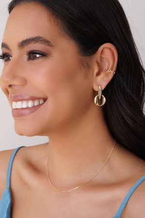 Piercing Ovais Vazados Banhado a Ouro 18K