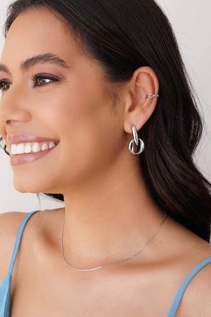 Piercing Ovais Vazados Ródio Branco