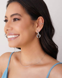 Piercing Ovais Vazados Ródio Branco