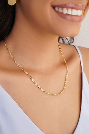 Gargantilha Elos Bailarina 3 mm Banhado a Ouro 18K - 45 cm