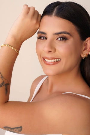 Brinco Argola Click Grumet 1.0 cm Banhado a Ouro 18K