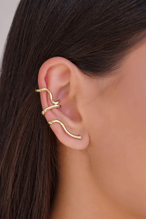 Piercing Cobra Ponto de Luz Cristal  Banhado a Ouro 18K