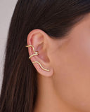 Piercing Cobra Ponto de Luz Cristal  Banhado a Ouro 18K