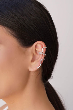 Piercing Cobra Ponto de Luz Cristal  Ródio Branco