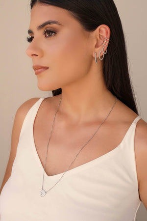 Escapulário Veneziana Espirito Santo Ródio Branco