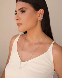 Escapulário Veneziana Espirito Santo Ródio Branco