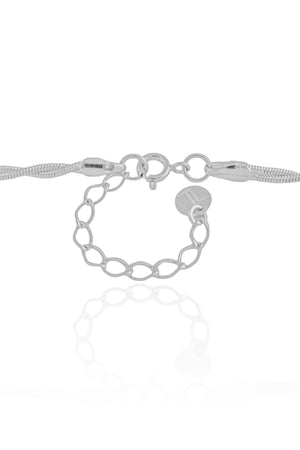 Gargantilha Corda Violão Torcida 2.5 mm Ródio Branco