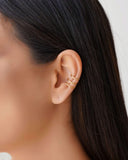 Piercing Três Filetes Lisos e Torcido Banhado a Ouro 18K