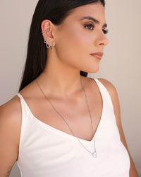 Piercing Três Filetes Lisos e Torcido Ródio Branco