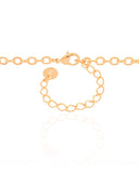 Gargantilha Longa Trevos Riscados Banhado a Ouro 18K - 80 cm