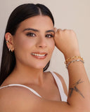 Brinco Argola Oval Lisa 1.5 cm Ródio Branco