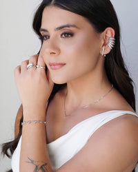 Piercing Filetes Cravejados Cristal Ródio Branco