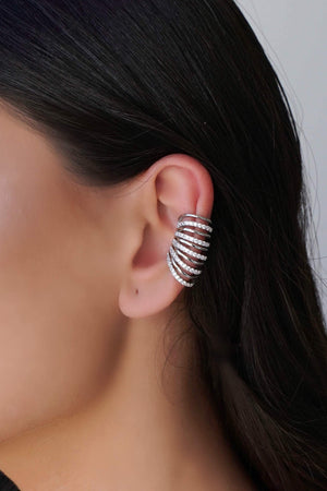 Piercing Filetes Cravejados Cristal Ródio Branco