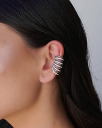 Piercing Filetes Cravejados Cristal Ródio Branco