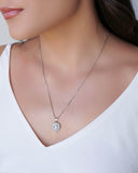 Conjunto Coração Ponto de Luz Cristal Ródio Branco