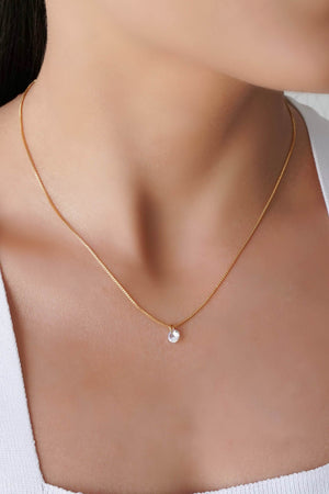 Gargantilha Veneziana Ponto de Luz Cristal 5 mm Banhado a Ouro 18K - 40 cm