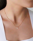 Gargantilha Veneziana Ponto de Luz Cristal 5 mm Banhado a Ouro 18K - 40 cm