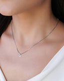 Gargantilha Veneziana Ponto de Luz Cristal 5 mm Ródio Branco - 40 cm