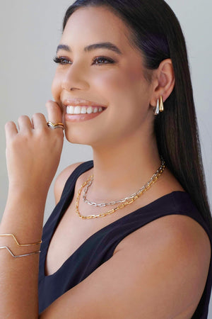 Anel em V Liso Tamanho 25 Banhado a Ouro 18K