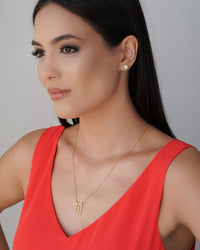 Brinco Meia Bola Cravejada Cristal 9 mm Banhado a Ouro 18K