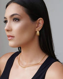 Brinco Argola Fios Texturizados 2.5 cm Banhado a Ouro 18K