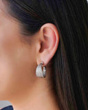 Brinco Argola Fios Texturizados 2.5 cm Ródio Branco