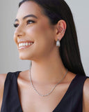 Brinco Argola Fios Texturizados 2.5 cm Ródio Branco