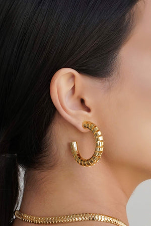 Brinco Argola Mola Lisa 4.0 cm Banhado a Ouro 18K