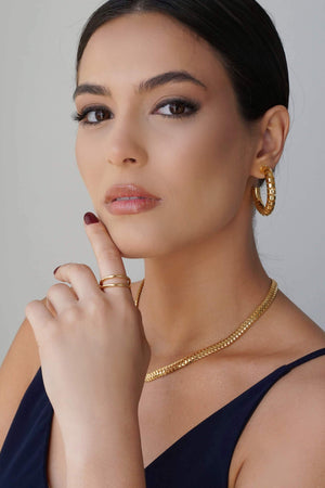 Brinco Argola Mola Lisa 4.0 cm Banhado a Ouro 18K