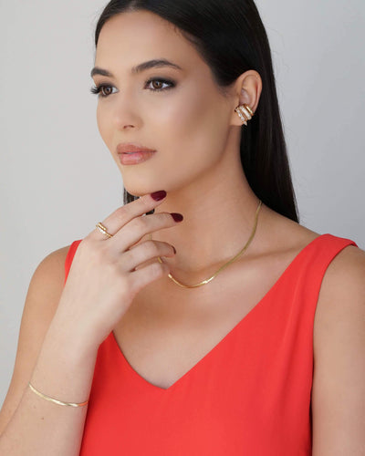 Pulseira Malha Fita 3 mm Banhado a Ouro 18K