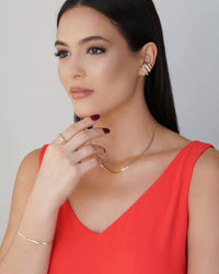 Gargantilha Malha Fita 3 mm Banhado a Ouro 18K - 40 cm