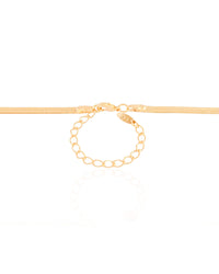 Gargantilha Malha Fita 3 mm Banhado a Ouro 18K - 40 cm