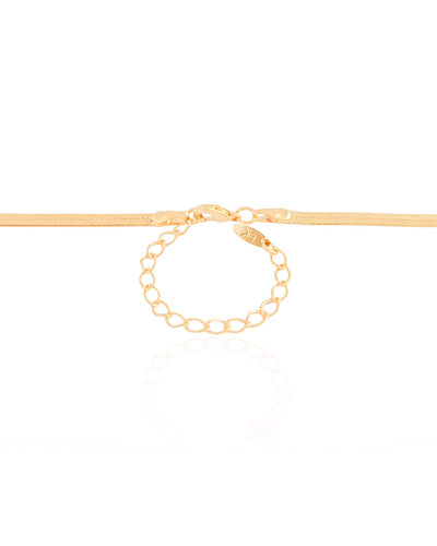 Gargantilha Malha Fita 3 mm Banhado a Ouro 18K - 40 cm