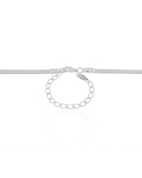 Gargantilha Malha Fita 3 mm Ródio Branco - 40 cm